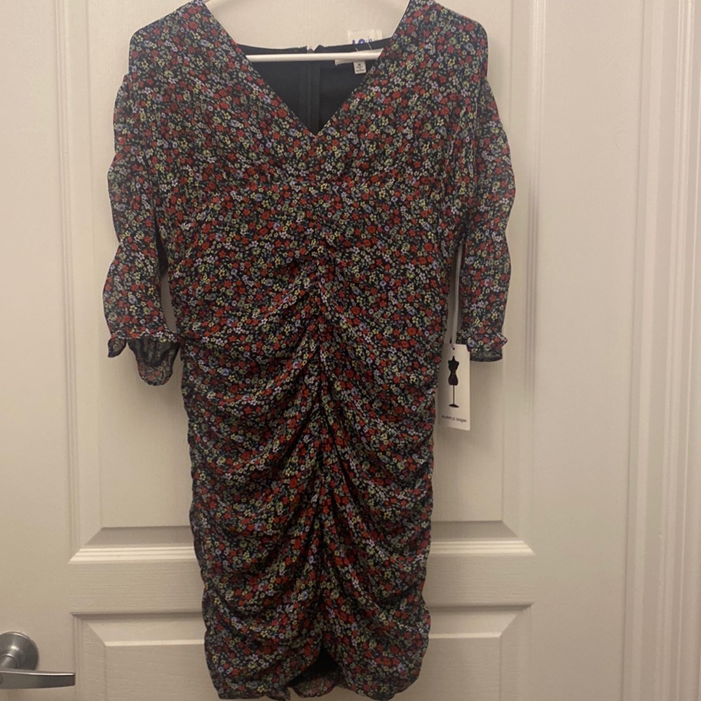 Mini Floral Scrunched Dress